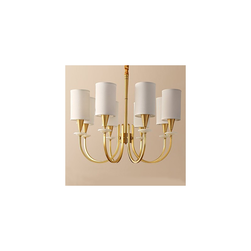 Lampadario in ottone puro con giada
