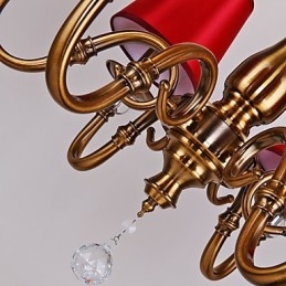 Lampadario moderno contemporaneo in metallo e tessuto, 1 lampadina E12/E14