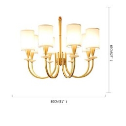Lampadario in ottone puro con giada