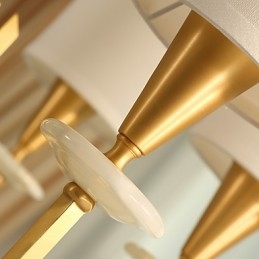 Lampadario in ottone puro con giada