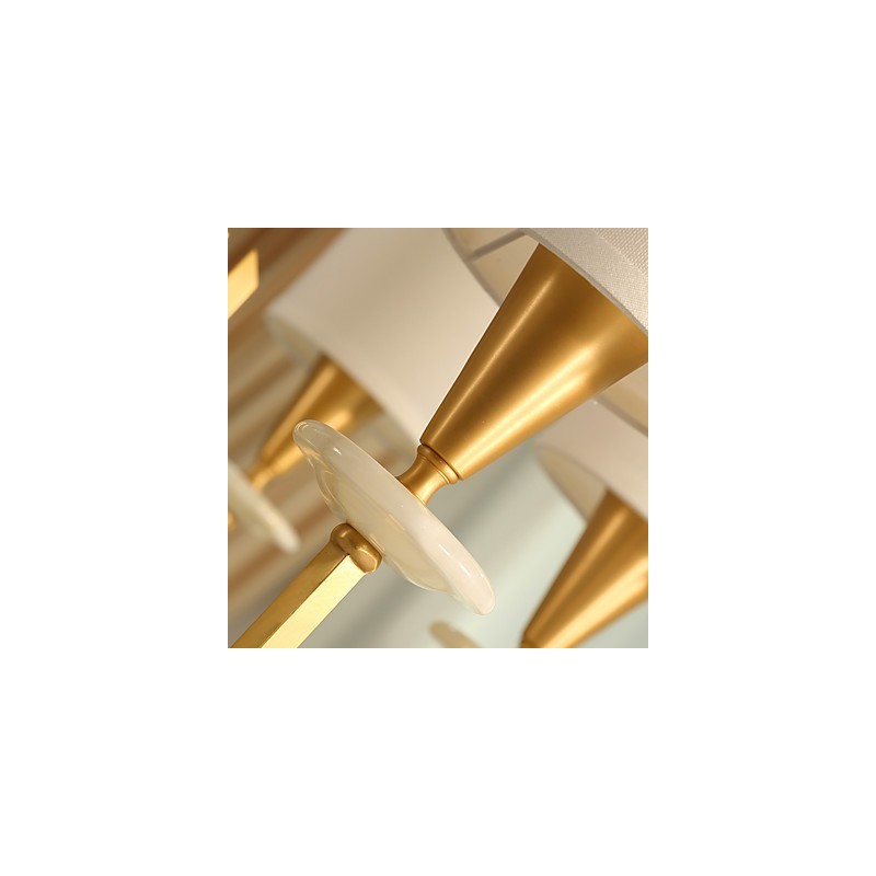 Lampadario in ottone puro con giada