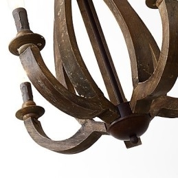 Lampadario mini in legno di bambù stile vintage dipinto con decorazioni in metallo
