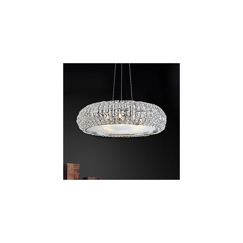 Lampadario a sospensione in cristallo moderno contemporaneo con catena regolabile 100 cm