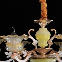 Lampadario classico tradizionale in lega di zinco con cristalli, mini, 6 luci