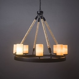 Lampadario a sospensione rustico classico in metallo marrone e nero, stile candela, 1 lampadina E12/E14