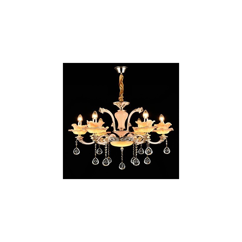 Lampadario tradizionale/classico in lega di zinco con cristalli, mini stile, 1 livello