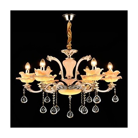 Lampadario tradizionale/classico in lega di zinco con cristalli, mini stile, 1 livello
