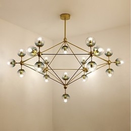 Lampadario a sospensione moderno Twenty_one Light Post in metallo e vetro, industriale decorativo per ingresso