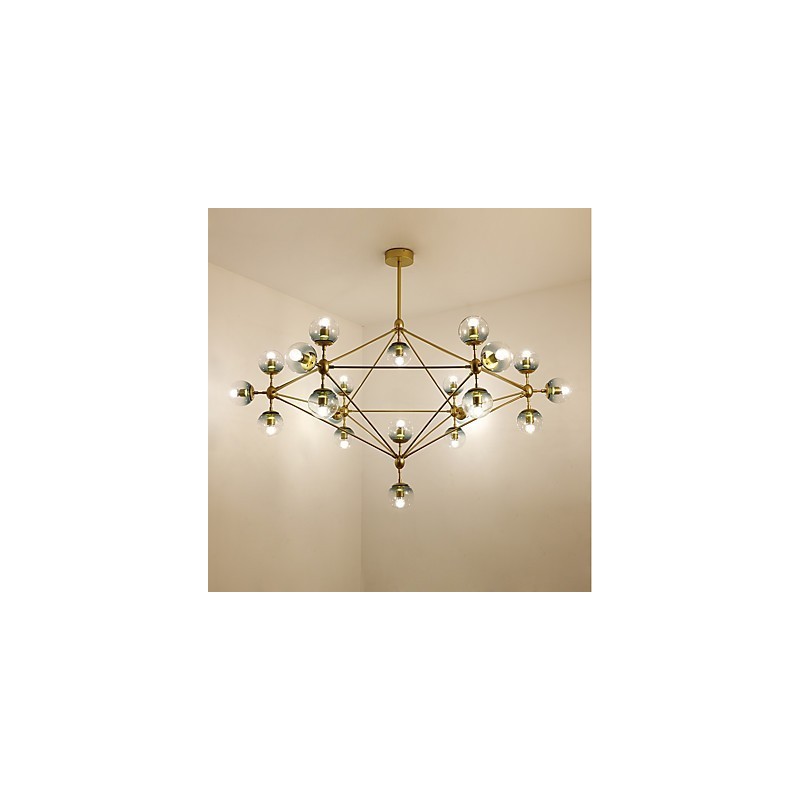 Lampadario a sospensione moderno Twenty_one Light Post in metallo e vetro, industriale decorativo per ingresso