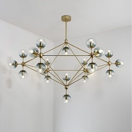 Lampadario a sospensione moderno Twenty_one Light Post in metallo e vetro, industriale decorativo per ingresso