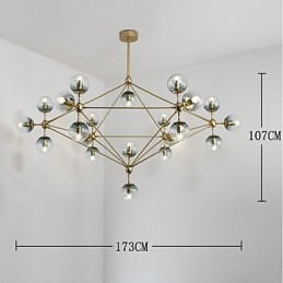 Lampadario a sospensione moderno Twenty_one Light Post in metallo e vetro, industriale decorativo per ingresso