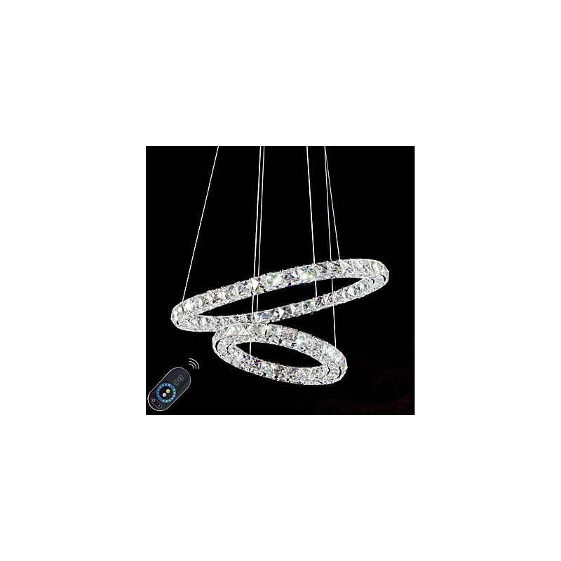 Lampadario in cristallo a sospensione dimmerabile con telecomando, LED integrato, 37 W