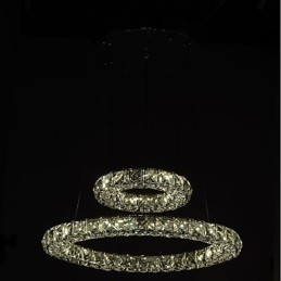 Lampadario in cristallo a sospensione dimmerabile con telecomando, LED integrato, 37 W