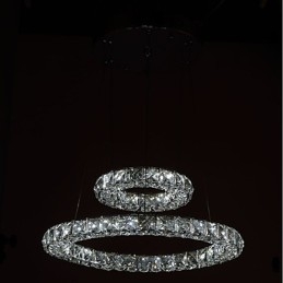 Lampadario in cristallo a sospensione dimmerabile con telecomando, LED integrato, 37 W