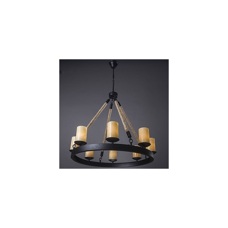 Lampadario a sospensione rustico classico in metallo marrone e nero, stile candela, 1 lampadina E12/E14