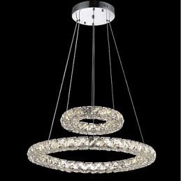 Lampadario in cristallo a sospensione dimmerabile con telecomando, LED integrato, 37 W