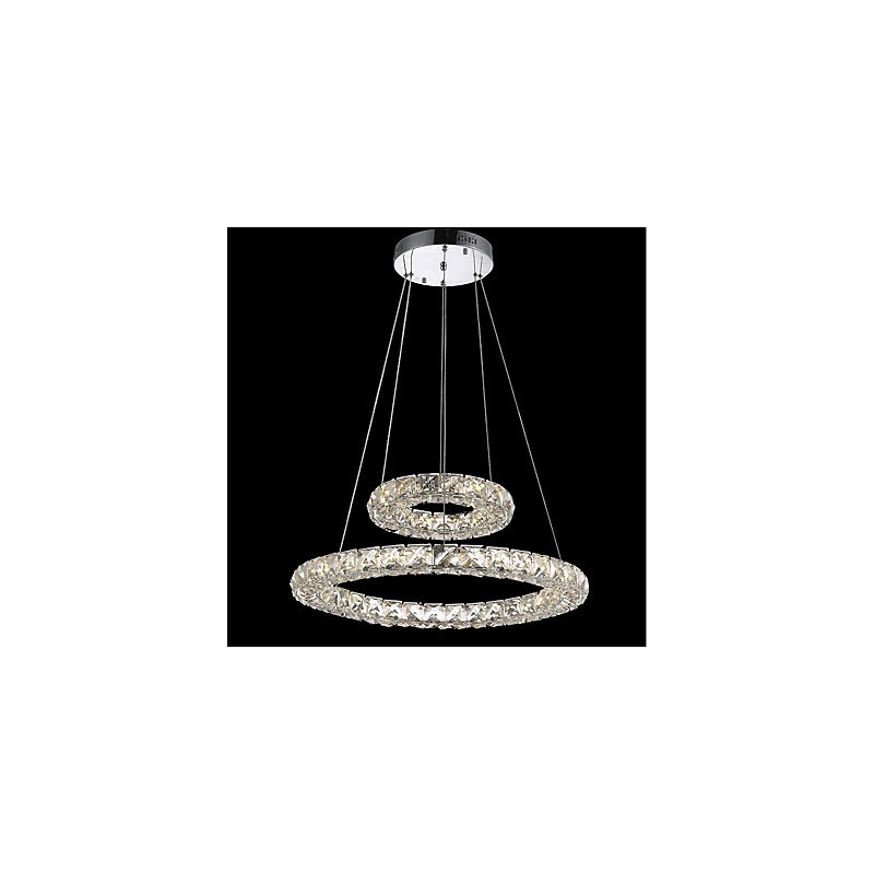 Lampadario in cristallo a sospensione dimmerabile con telecomando, LED integrato, 37 W