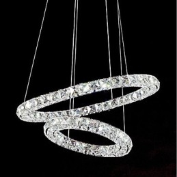 Lampadario in cristallo a sospensione dimmerabile con telecomando, LED integrato, 37 W