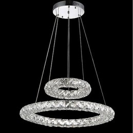 Lampadario in cristallo a sospensione dimmerabile con telecomando, LED integrato, 37 W