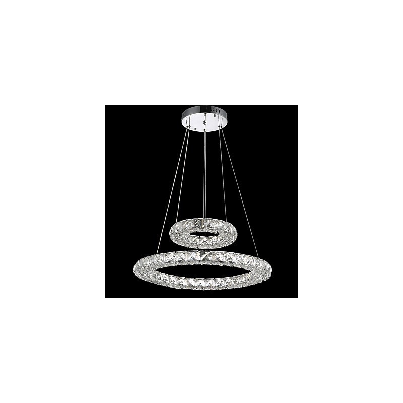 Lampadario in cristallo a sospensione dimmerabile con telecomando, LED integrato, 37 W