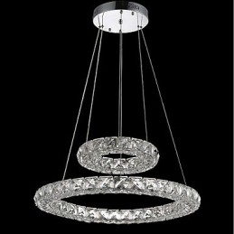 Lampadario in cristallo a sospensione dimmerabile con telecomando, LED integrato, 37 W
