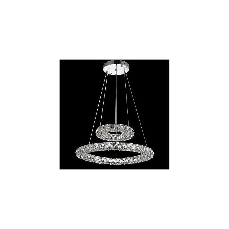 Lampadario in cristallo a sospensione dimmerabile con telecomando, LED integrato, 37 W