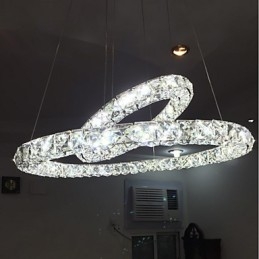 Lampadario in cristallo a sospensione dimmerabile con telecomando, LED integrato, 37 W