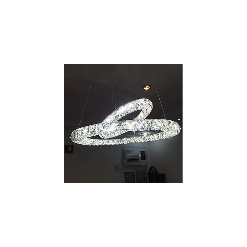 Lampadario in cristallo a sospensione dimmerabile con telecomando, LED integrato, 37 W