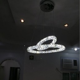Lampadario in cristallo a sospensione dimmerabile con telecomando, LED integrato, 37 W