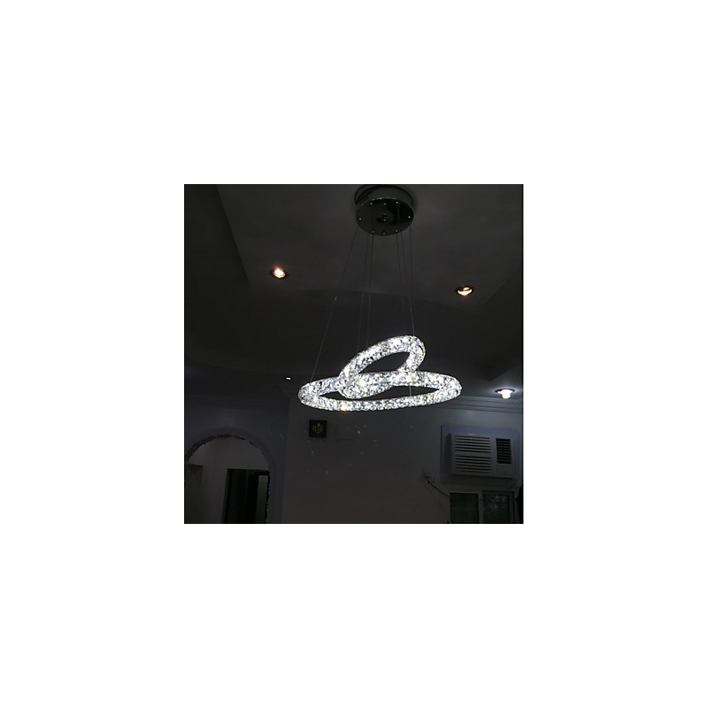 Lampadario in cristallo a sospensione dimmerabile con telecomando, LED integrato, 37 W