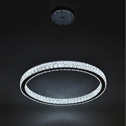 Lampadario a sospensione a anello dimmerabile Indoo con telecomando, cristallo, 24 W