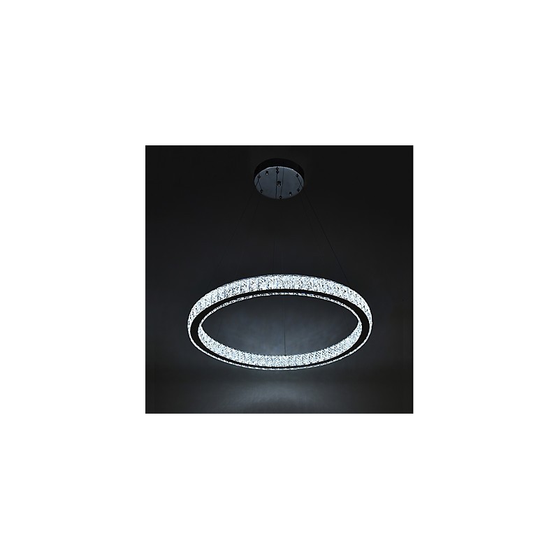 Lampadario a sospensione a anello dimmerabile Indoo con telecomando, cristallo, 24 W