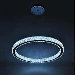Lampadario a sospensione a anello dimmerabile Indoo con telecomando, cristallo, 24 W