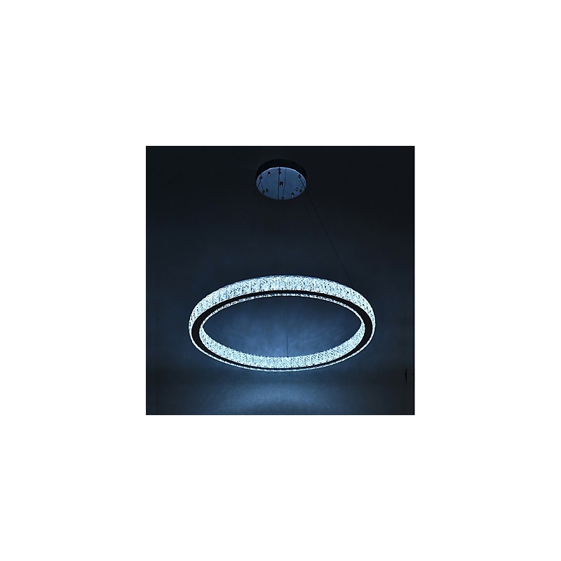 Lampadario a sospensione a anello dimmerabile Indoo con telecomando, cristallo, 24 W