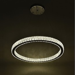 Lampadario a sospensione a anello dimmerabile Indoo con telecomando, cristallo, 24 W