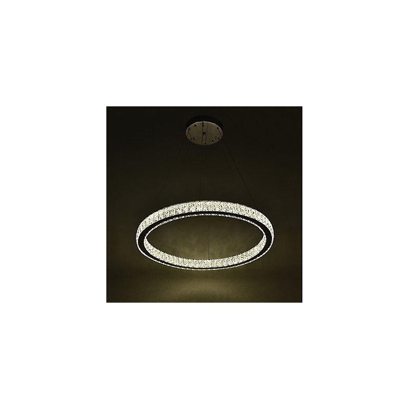 Lampadario a sospensione a anello dimmerabile Indoo con telecomando, cristallo, 24 W