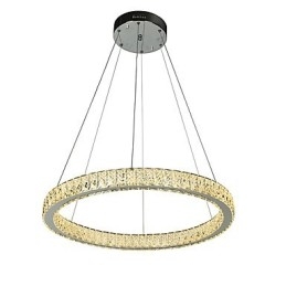 Lampadario a sospensione a anello dimmerabile Indoo con telecomando, cristallo, 24 W
