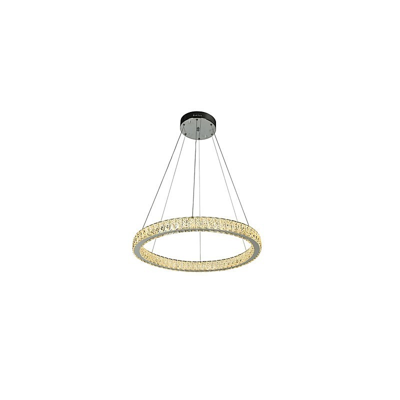 Lampadario a sospensione a anello dimmerabile Indoo con telecomando, cristallo, 24 W