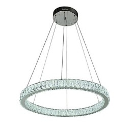 Lampadario a sospensione a anello dimmerabile Indoo con telecomando, cristallo, 24 W