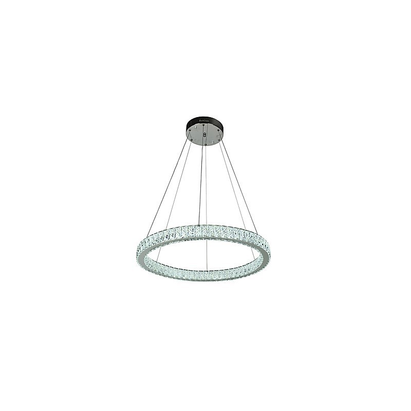 Lampadario a sospensione a anello dimmerabile Indoo con telecomando, cristallo, 24 W