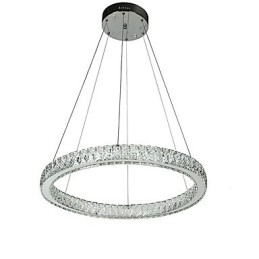Lampadario a sospensione a anello dimmerabile Indoo con telecomando, cristallo, 24 W