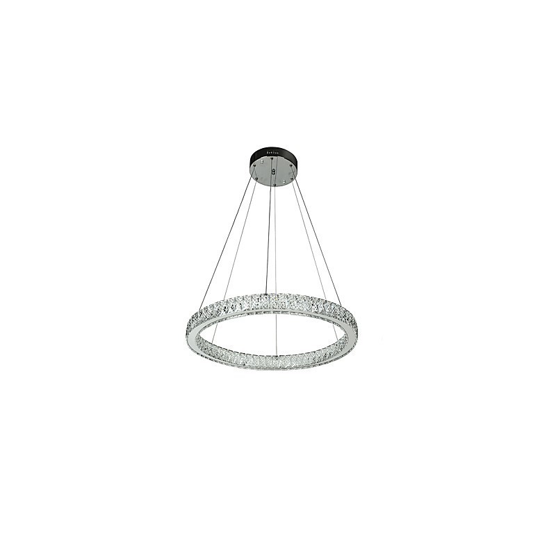 Lampadario a sospensione a anello dimmerabile Indoo con telecomando, cristallo, 24 W