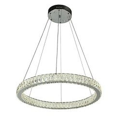 Lampadario a sospensione a anello dimmerabile Indoo con telecomando, cristallo, 24 W