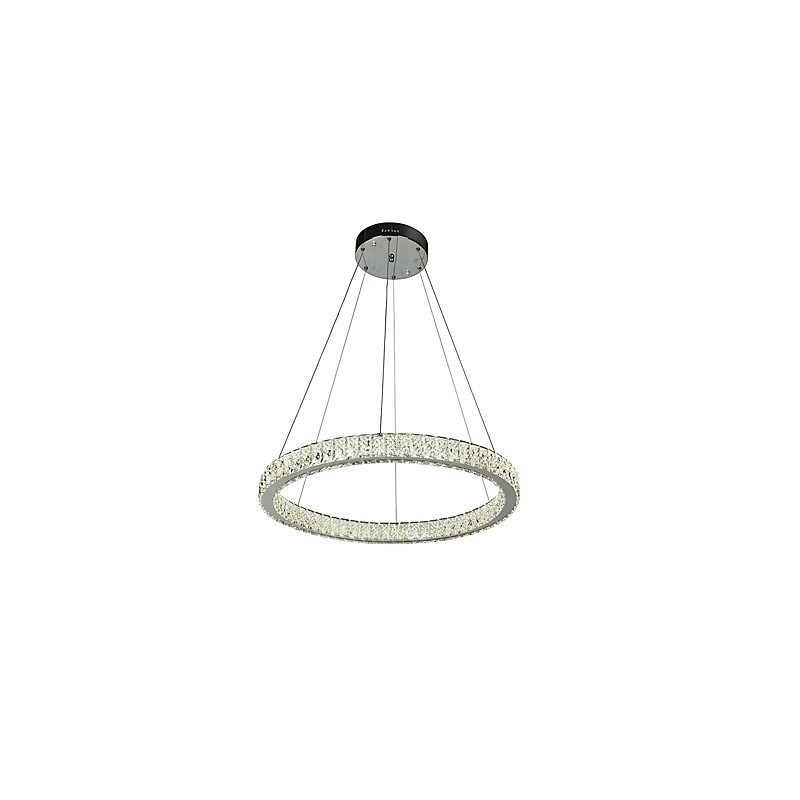 Lampadario a sospensione a anello dimmerabile Indoo con telecomando, cristallo, 24 W