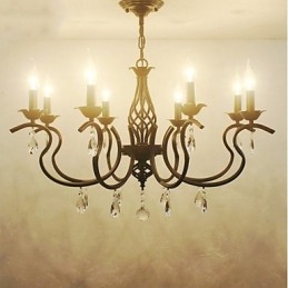 Lampadario a candela in cristallo stile europeo 8 luci E12/E14