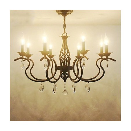 Lampadario a candela in cristallo stile europeo 8 luci E12/E14