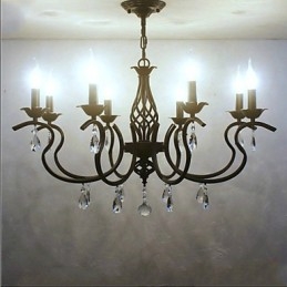 Lampadario a candela in cristallo stile europeo 8 luci E12/E14