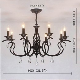 Lampadario a candela in cristallo stile europeo 8 luci E12/E14