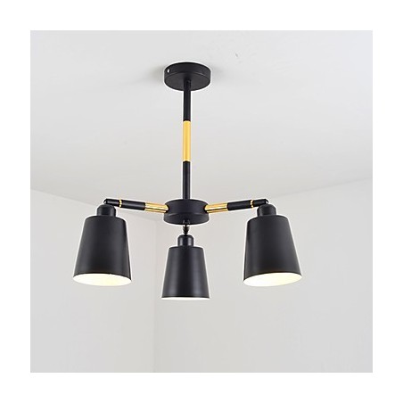 Lampadario a sospensione mini in legno e bambù dipinto stile classico, 3 luci E26/E27