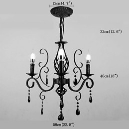 Lampadario in cristallo moderno a 3 luci